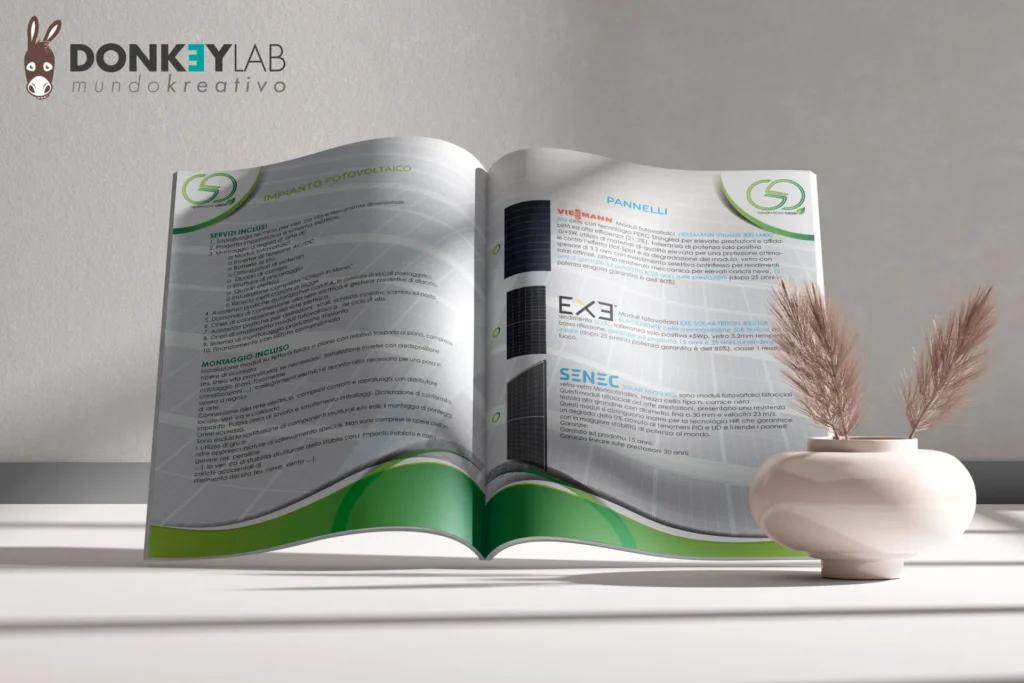 Brochure aziendale e blocco preventivi di Generazione Green