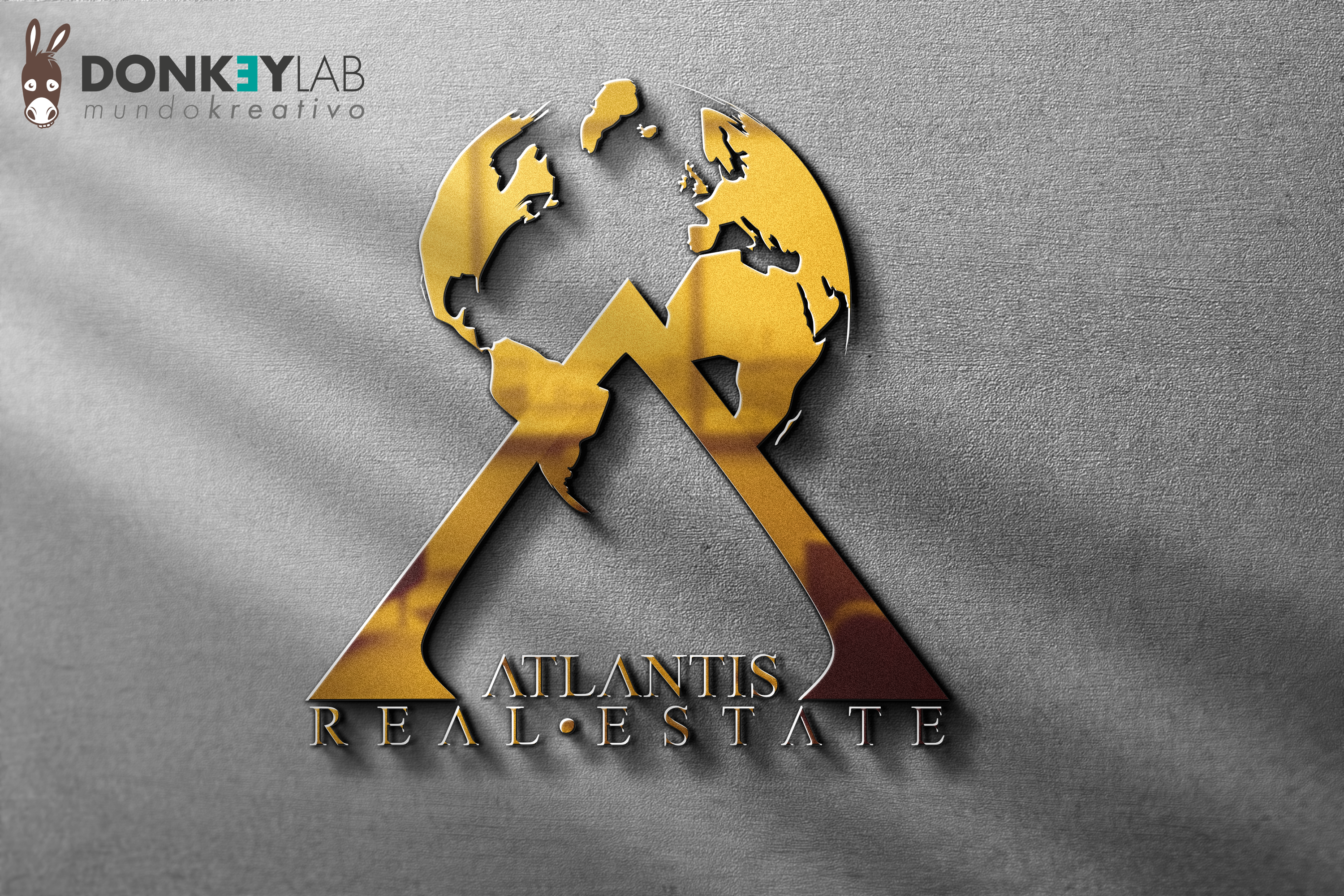 DISEÑO LOGO 3D ATLANTIS REAL ESTATE