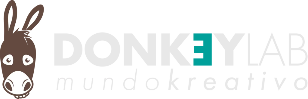 Logo Donkey Lab in negativo bianco