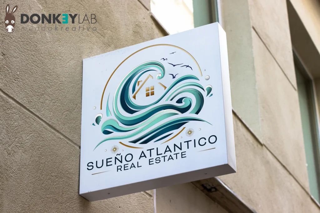 Logo per agenzia immobiliare Sueño Atlántico, progettato da Donkey Lab