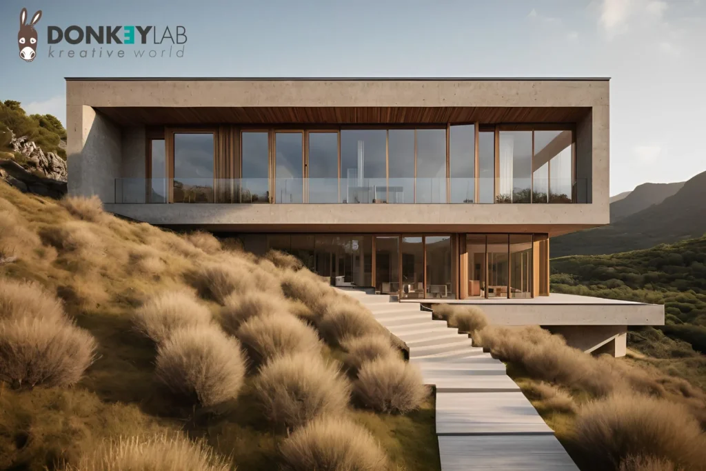 Render 3D architettonici dell'esterno della residenza per studenti a Los Realejos, vista 1