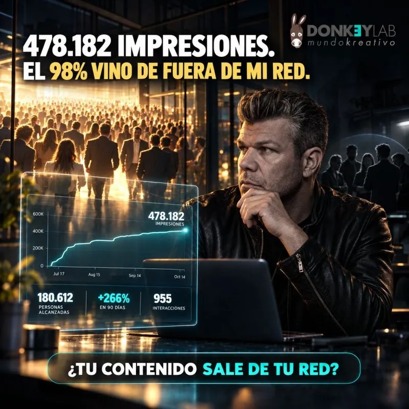 LinkedIn B2B: 478.182 impresiones en 90 días, el 98 % de fuera de la red